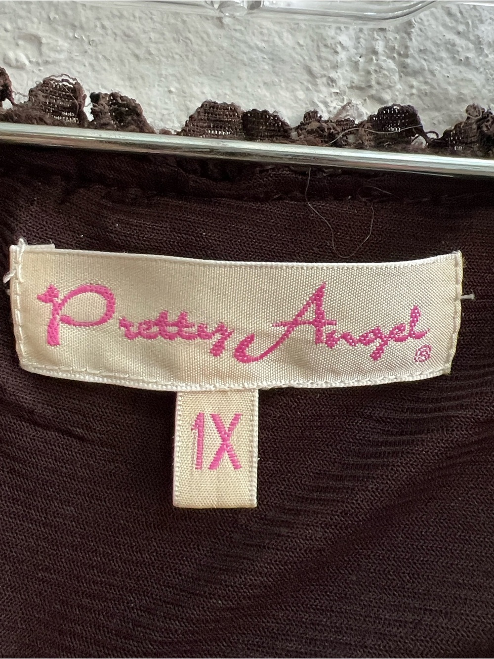 PRETTY ANGEL Brown Embroidery beaded Sweater Longsleeve Square Neck Mesh Lace - Picture 12 of 15